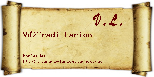 Váradi Larion névjegykártya